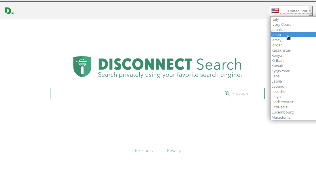 Disconnect Searchサイト